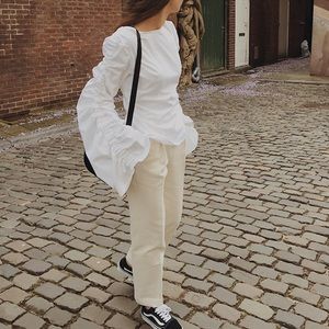 Sid Neigum Ruched Sleeve Top NWT